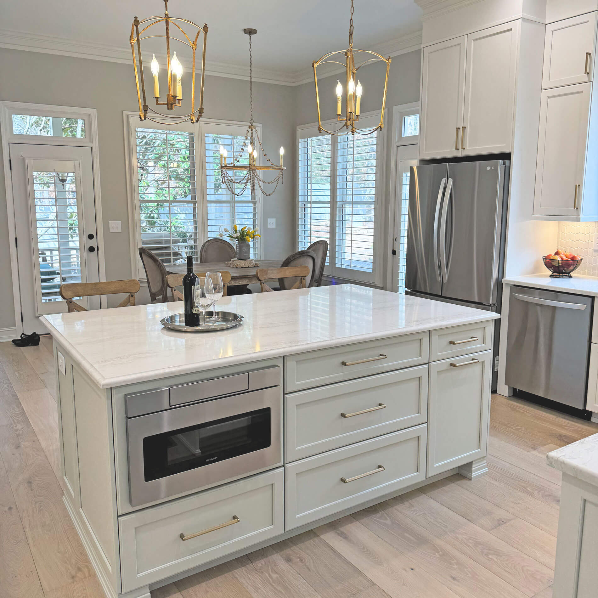 Upscale Alpharetta kitchen transformation by Cheryl Pett Interior Design